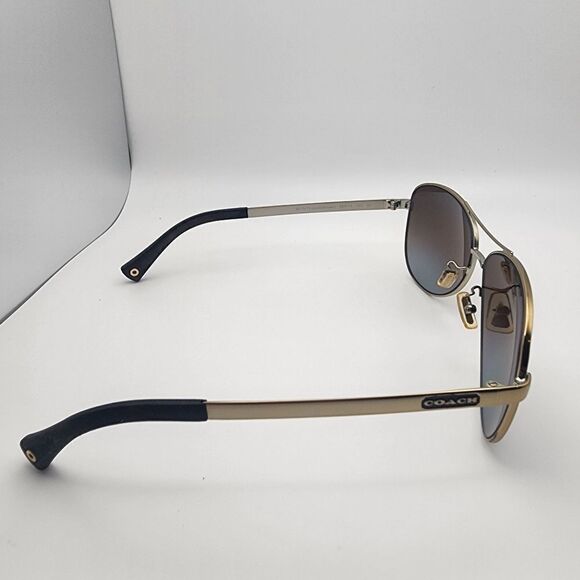 Coach Stefanie Gold & Brown Aviator Polarized Sunglasses main image 7